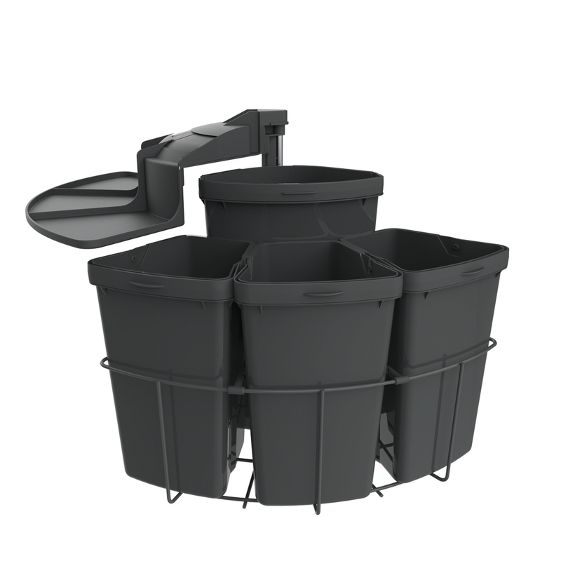 Naber Cabbi® 4, swing technology for revolving doors, anthracite, 39 l, 8013170