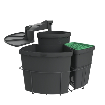 Naber Cabbi® 3 plus, with organic lid, swivel technology for revolving doors, anthracite, 39 l, 8013173