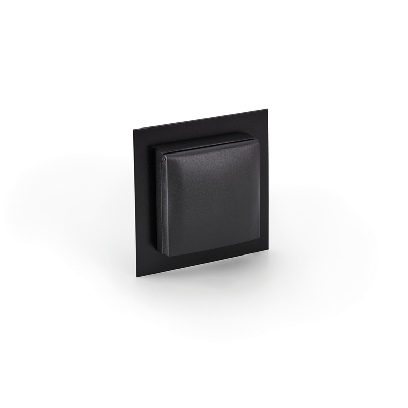 Naber Mira ES1 с крышкой, черный матовый, антрацитовая крышка, 1 розетка Schuko, элемент розетки, 7053139