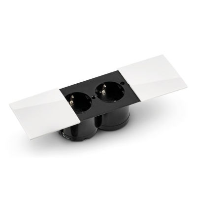 Naber Due topeltpesa, Schuko pistikupesadega, sisseehitatud pistikupesa element, valge, 7053082