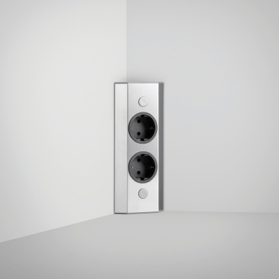 Naber Mira ES5, roostevaba teras, 2 x Schuko pistikupesa, nurgapesa element, 7053113