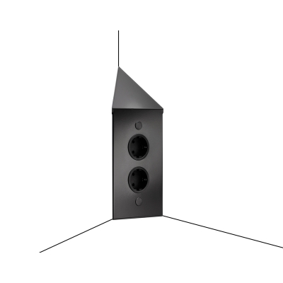 Naber Mira ES3, Schuko pistikupesadega, matt must, nurgapesa element, 2 x Schuko pistikupesa, 7053141