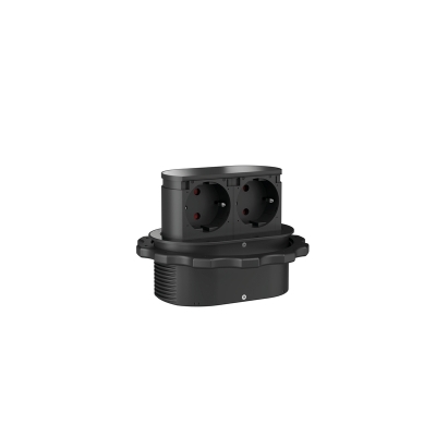 Naber Piccolino, mattmust, sissetõmmatav Schuko pistikupesa, 7053199