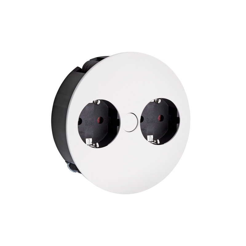 Naber Twist topeltpesa, Belgia/Prantsuse pistikupesadega, matt valge, 7053086