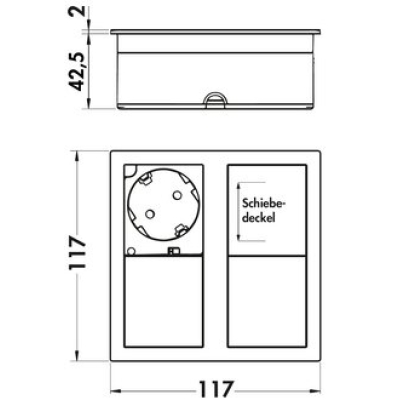 Naber VersaHit Dual, matt valge, sisseehitatud pistikupesa element, 2 x Schuko pistikupesa, 7053254