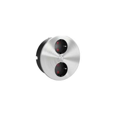 Naber Duplex E topeltpesa, ümmargune, 2x Schuko pistikupesa, roostevaba teras, sisseehitatud pistikupesa element, 7054001