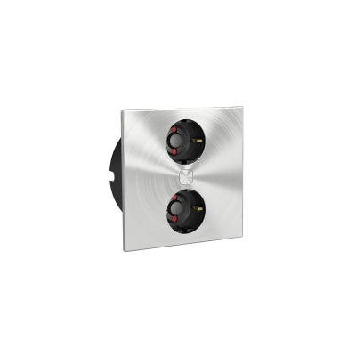 Naber Duplex E topeltpesa, kandiline, 2x Schuko pistikupesa, roostevaba teras, sisseehitatud pistikupesa element, 7054003