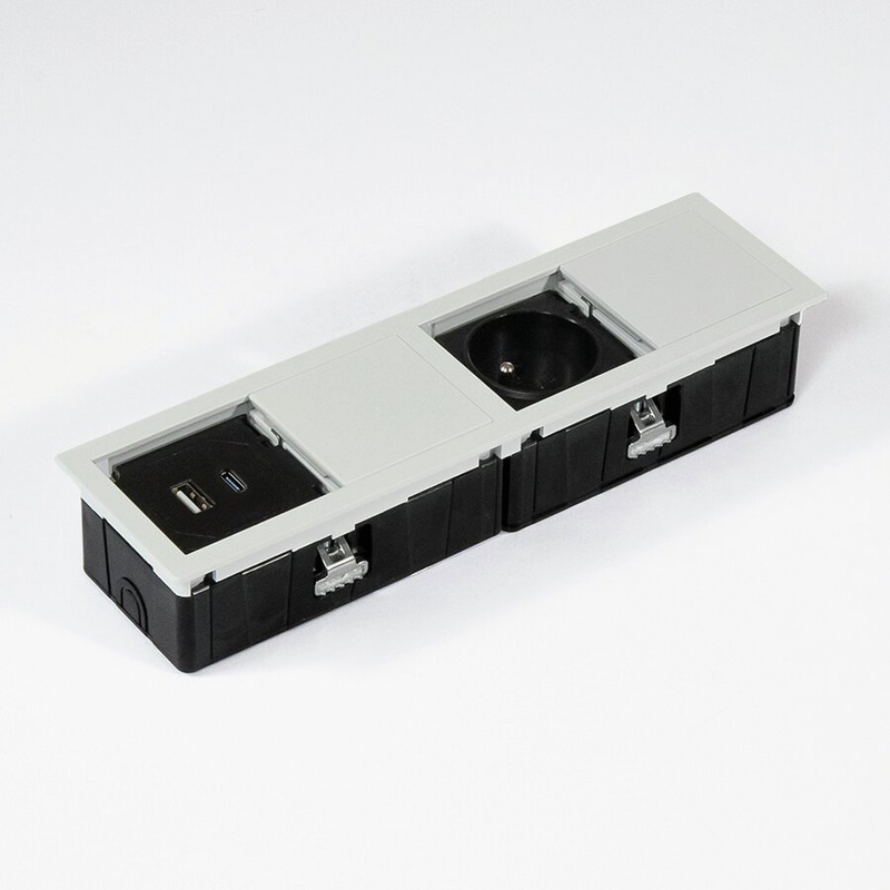 Naber VersaHit Mono Combi USB Type A/C, белый, встроенный элемент розетки, 1 розетка с заземлением, 7053262