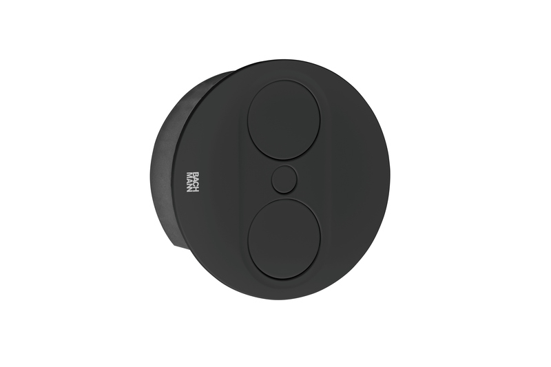 Розетка Naber Twist 2 двойная, круглая, с розетками Schuko, матовый черный, встроенный элемент розетки, розетка Schuko, 7053191