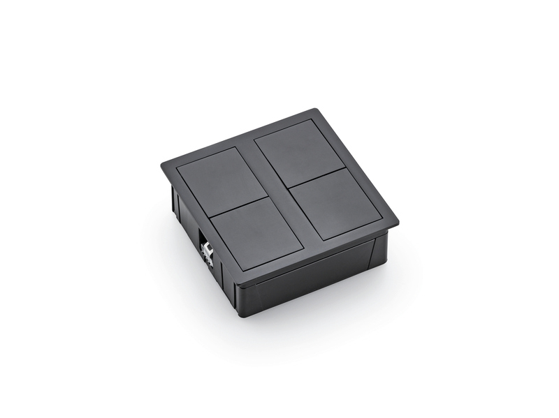 Naber VersaHit Dual USB A/C, gunmetal, sisseehitatud pistikupesa, 1 x Schuko pesa, 7053255