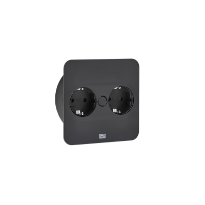 Naber Twist 2 topeltpesa, kandiline, Schuko pesadega, sisseehitatud pistikupesa element, Schuko pistikupesa, matt must, 7053195