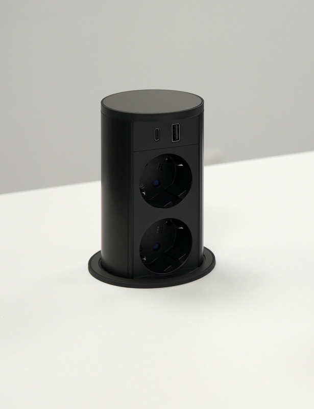 Naber VersaLift USB Type A/C, бронза, 2 розетки Schuko, выдвижные, 7053267