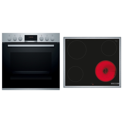 BOSCH HND411LS62, SET built-in stove HEA513BS2 + electric hob NKN645GA2E, EEK: A, with 5 year guarantee!