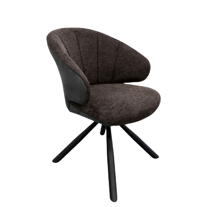 Naber Brezo 1AS, matt black frame, rotatable, round, brown cover, 3031340