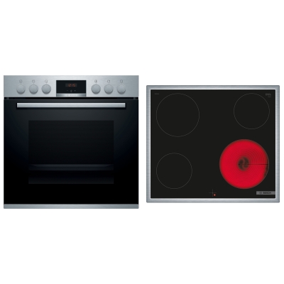 BOSCH HND411LS66, SET built-in stove HEB513BS0 + electric hob NKN645GA2E, EEK: A, with 5 year guarantee!