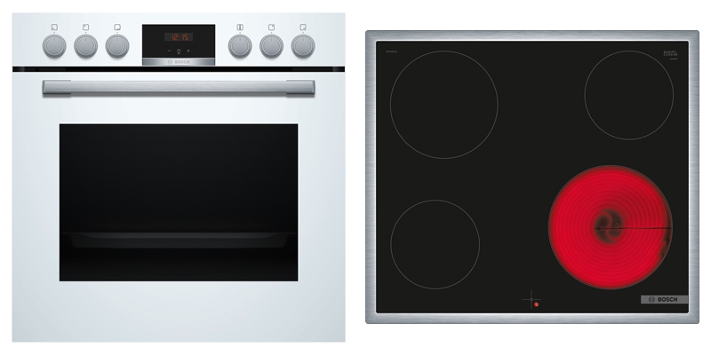 BOSCH HND411LW62, SET built-in stove HEA513BW2 + electric hob NKN645GA2E, EEK: A, with 5 year guarantee!