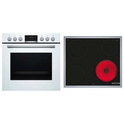 BOSCH HND411LW62, SET built-in stove HEA513BW2 + electric hob NKN645GA2E, EEK: A, with 5 year guarantee!