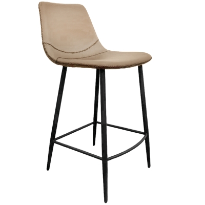 Naber Lino 2KM, stool, matt black frame, light khaki cover, 3031467