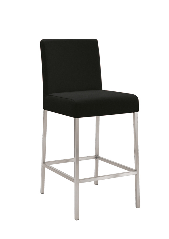 Naber Bringo 2KT, stool, stainless steel colored frame, black cover 3031478