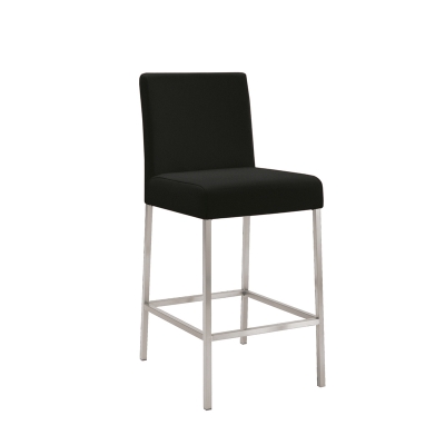 Naber Bringo 2KT, stool, stainless steel colored frame, black cover 3031478