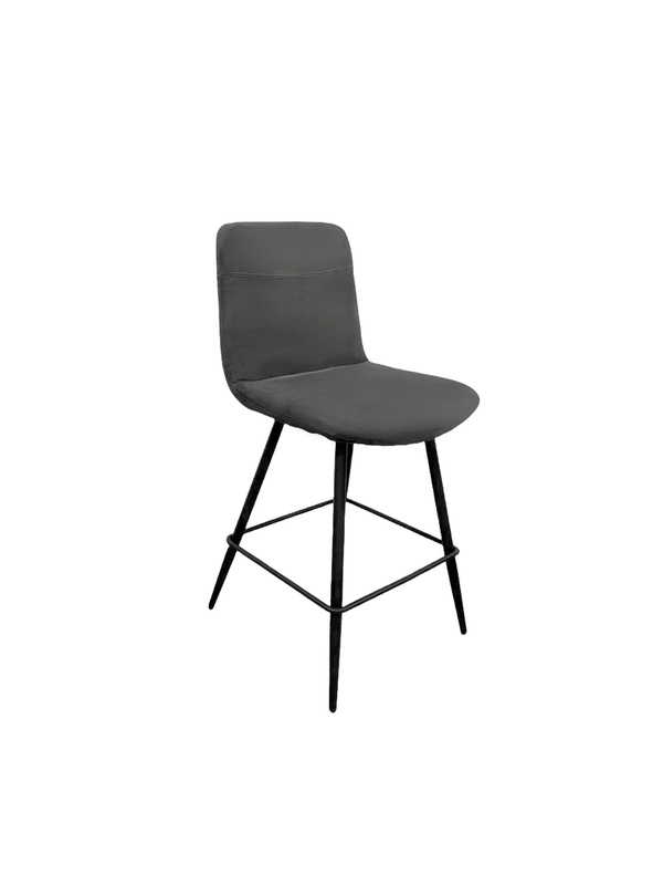 Naber Felice 2KT, stool, matt black frame, light gray cover, 3031468