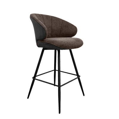 Naber Brezo 2AS, stool, matt black frame, rigid, brown cover, 3031355