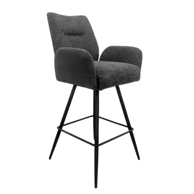 Naber Famous 2AS, stool, matt black frame, rigid, dark gray cover, 3031318