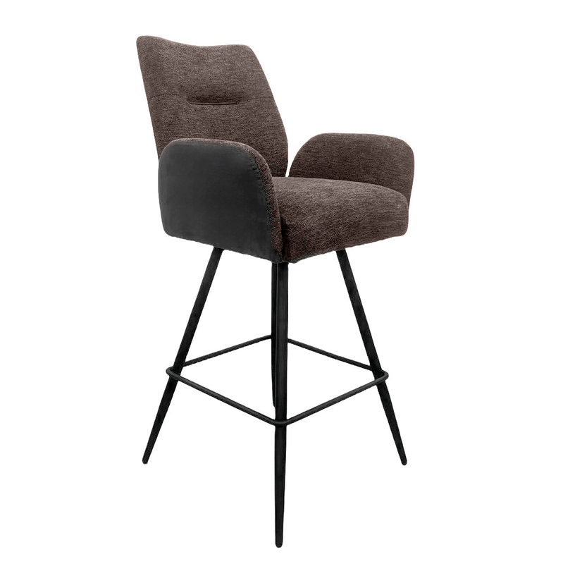 Naber Famous 2AS, stool, matt black frame, rotatable, brown cover, 3031322