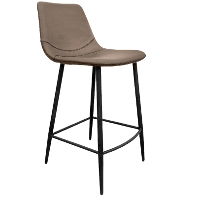 Naber Lino 2KM, stool, matt black frame, dark khaki cover, 3031465