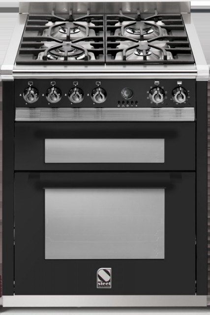 Steel Ascot 70, range cooker, 70 cm, multifunction, color black, A7FF-4IBA, with 5 year guarantee!