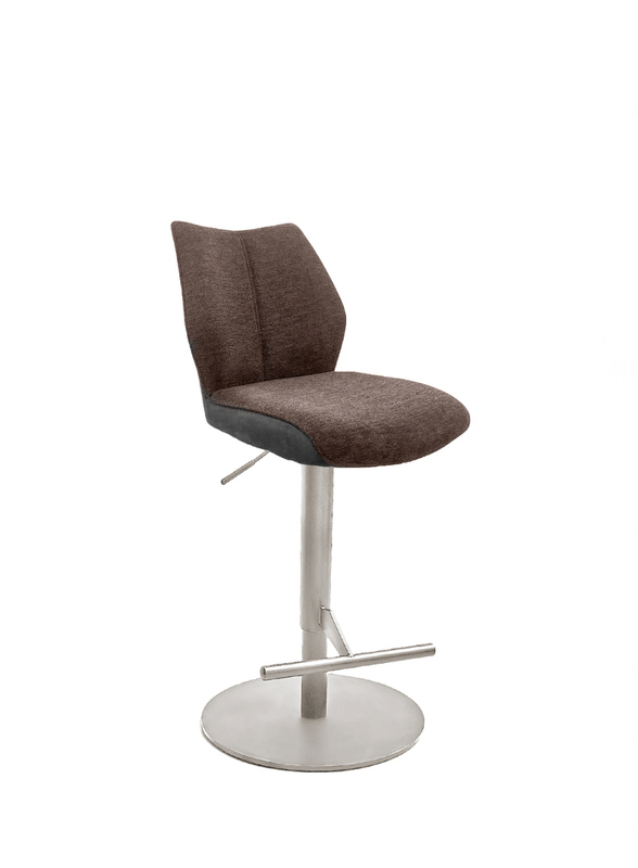 Naber Stella S, frame stainless steel color, round, rotatable, adjustable, brown cover, 3031424