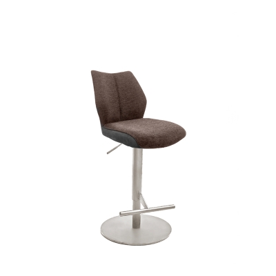 Naber Stella S, frame stainless steel color, round, rotatable, adjustable, brown cover, 3031424