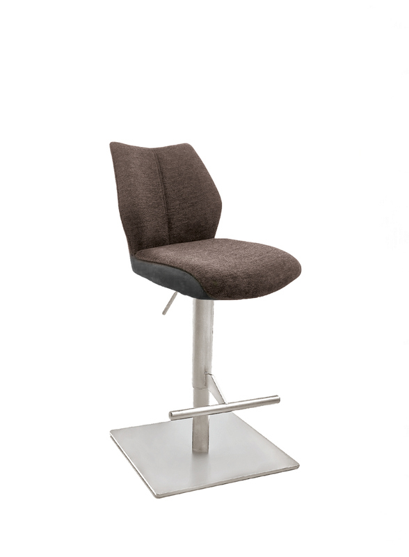 Naber Stella S, frame stainless steel color, square, rotatable, adjustable, brown cover, 3031421