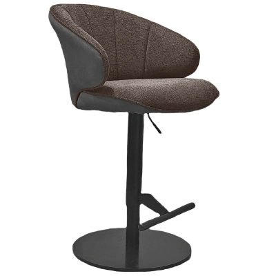 Naber Brezo AS, stool, frame black matt, round, rotatable, adjustable, cover brown, 3031364