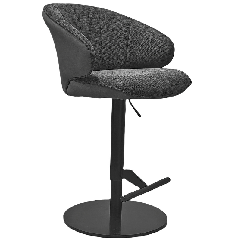 Naber Brezo AS, stool, frame black matt, round, rotatable, adjustable, cover dark gray, 3031363