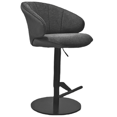 Naber Brezo AS, stool, frame black matt, round, rotatable, adjustable, cover dark gray, 3031363