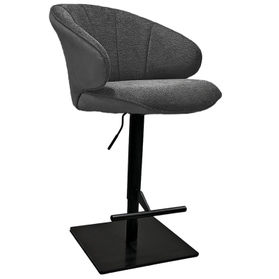 Naber Brezo AS, stool, matt black frame, square, rotatable, adjustable, dark gray cover, 3031360