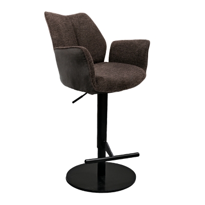 Naber Stella AS, frame black matt, round, rotatable, adjustable, cover brown, 3031400