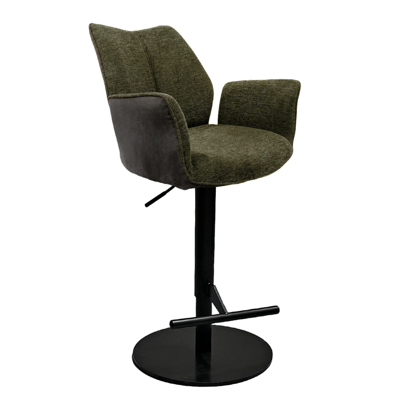 Naber Stella AS, frame black matt, round, rotatable, adjustable, cover green, 3031401