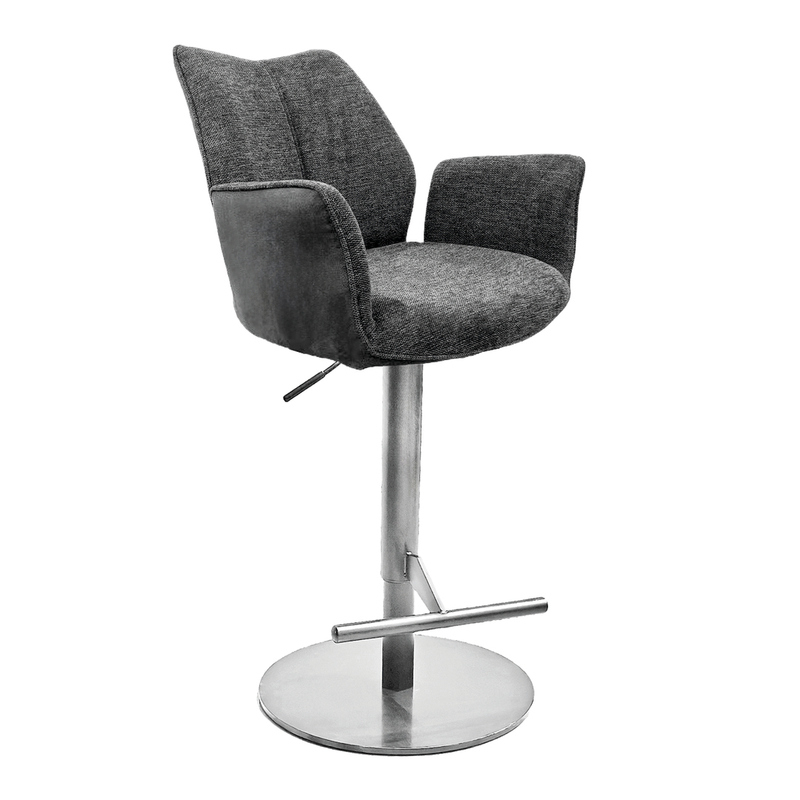 Naber Stella AS, рама цвета нержавеющей стали, круглая, поворотная, регулируемая, крышка темно-серая, 3031405