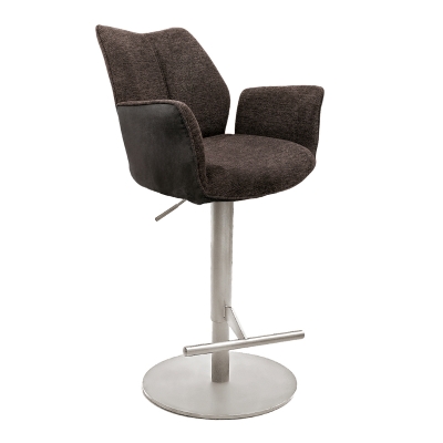 Naber Stella AS, frame stainless steel color, round, rotatable, adjustable, brown cover, 3031406