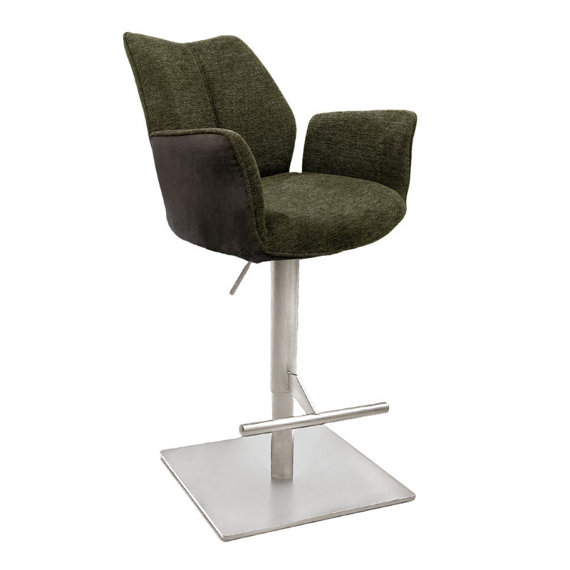 Naber Stella AS, frame stainless steel colored, square, rotatable, adjustable, cover green, 3031404