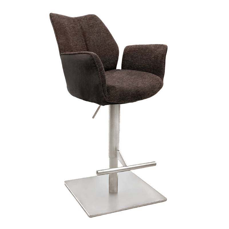 Naber Stella AS, stainless steel colored frame, square, rotatable, adjustable, brown cover, 3031403