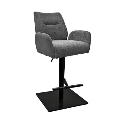 Naber Famous AS, stool, matt black frame, rotatable, adjustable, square, dark gray cover, 3031324