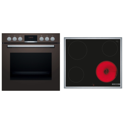 BOSCH HND411LM62, SET built-in stove HEA513BM2 + electric hob NKN645GA2E, EEK: A, with 5 year guarantee!