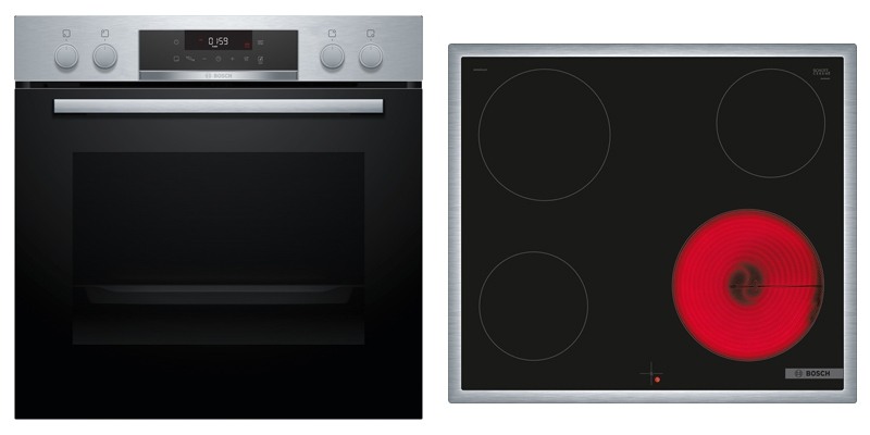 BOSCH HND271AS63, SET built-in stove HEA171BS2 + electric hob NKN645GA2E, EEK: A, with 5 year guarantee!