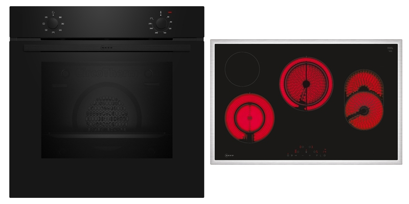 Neff BX18B, SET built-in oven B1DCA0AK0 and glass ceramic hob T18SDH9L0, EEK: A, with 5 year guarantee!