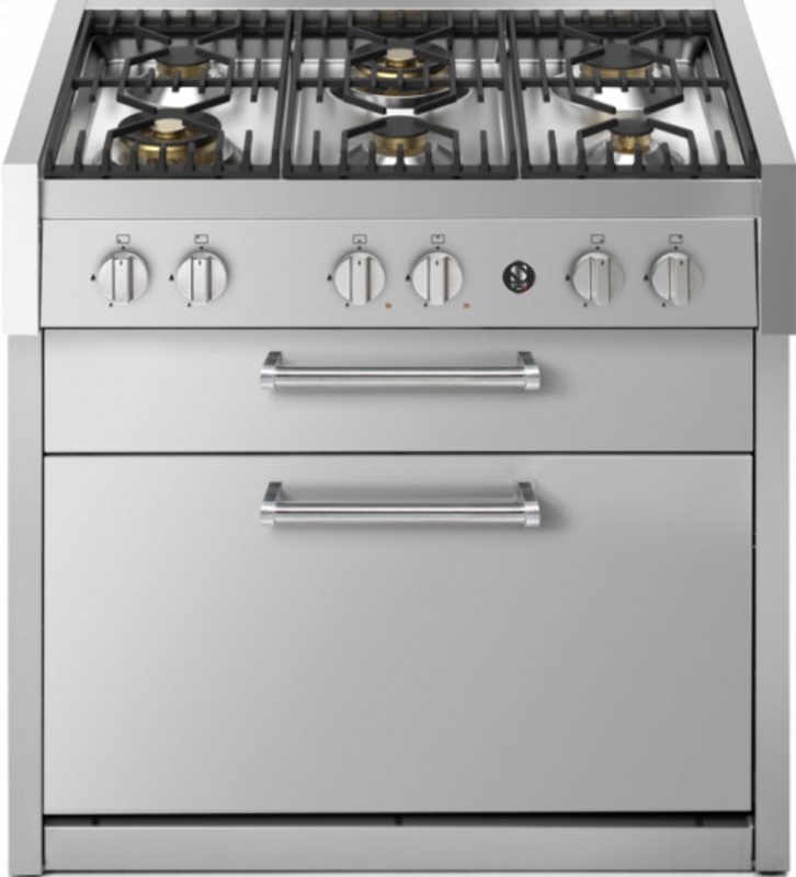 Steel Genesi 90 Cook Unit, kitchen module, 90 cm, stainless steel, gas hob, GQ9C-6WSS, with 5 year guarantee!