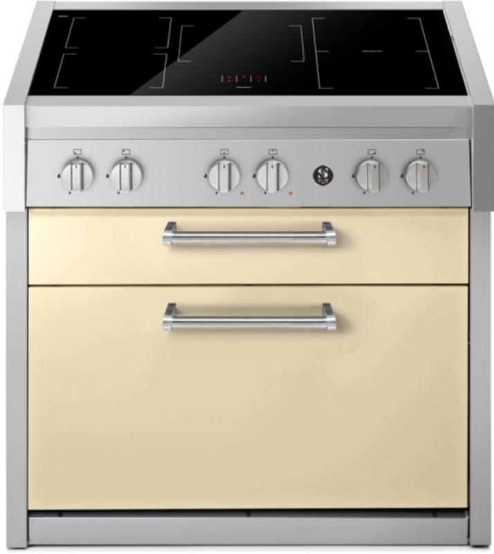 Terasest küpsetusseade Genesi 90, köögimoodul, 90 cm, Crema, induktsioonpliit, GQ9C-5FICR, 5-aastase garantiiga!