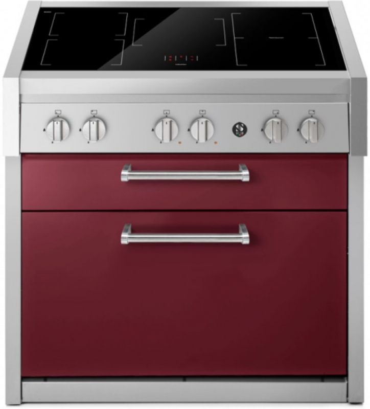 Steel Genesi 90 Cook Unit, kitchen module, 90 cm, Bordeaux, induction hob, GQ9C-5FIBR, with 5 year guarantee!